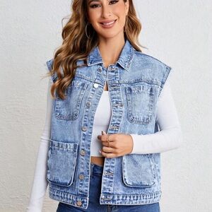 Denim Sleeveless Jacket
